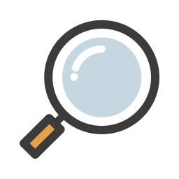 Cartoon magnifying glass icon