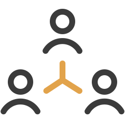 Cartoon of three people connected by lines